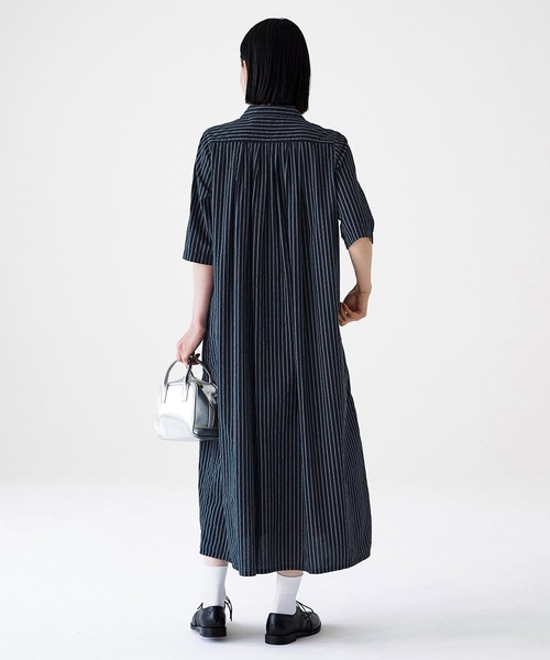 「Sunny clouds」 シャツワンピース NM ブラック レディース_画像5