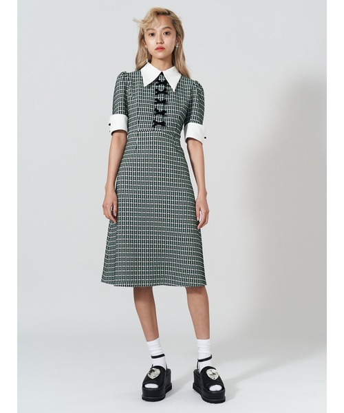 「PAMEO POSE」 シャツワンピース SMALL グリーン レディース_画像2