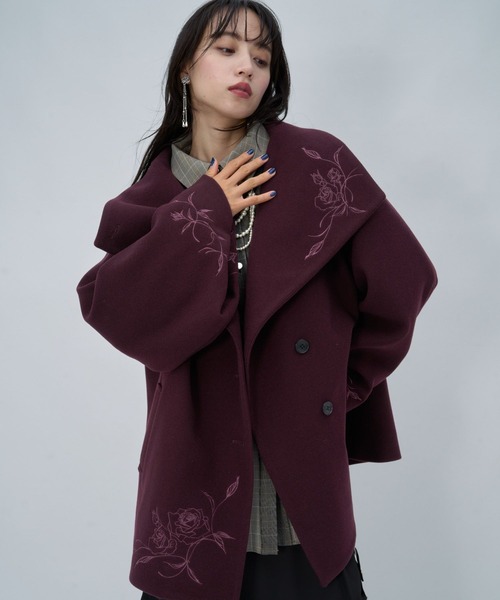 HARE ウーリーテック2wayミドルコート HARE（ハレ） ノーカラーコート コート ウーリーテックシシュウ2WAY