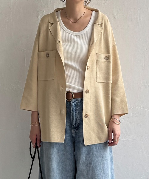 ELEY KISHIMOTO - 【ELEY KISHIMOTO】ニットカーディガン　ジャケット LBC カーディガン 開襟ニットシャツジャケット レディース