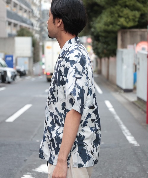 UNION STATION（ユニオンステーション） シャツ 水彩柄総柄プリント