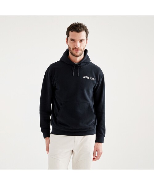 メンズ フーデット パーカ AIGLE（エーグル） パーカー ロゴフーデッドスウェットパーカ メンズ