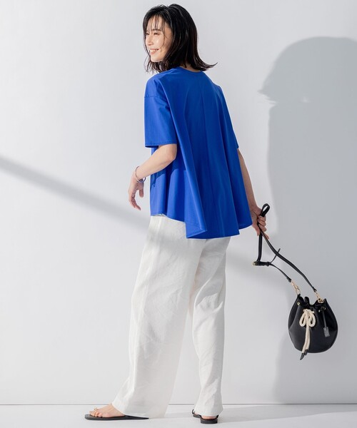 23区 tシャツ 「洗える」ALBINIジャージー バックフレア Tシャツ