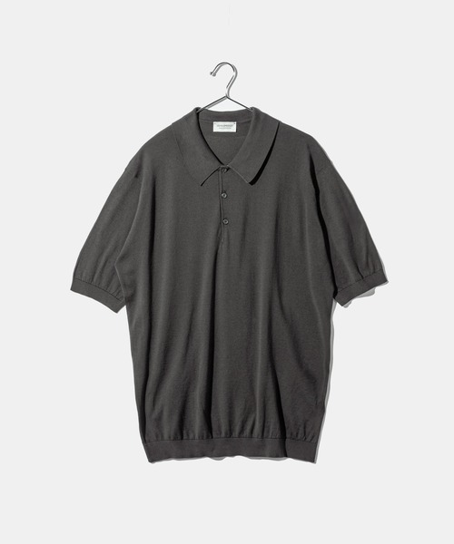 ウディ John Smedley ポロシャツ L コットン シルバー JOHN SMEDLEY（ジョンスメドレー） ポロシャツ RHODES ITALIAN FIT