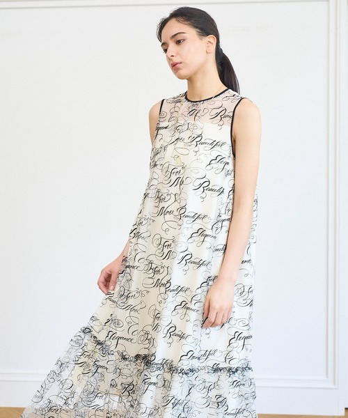 ANAYI ワンピース カリグラフィーチュールギャザー : ZOZOTOWN Yahoo  