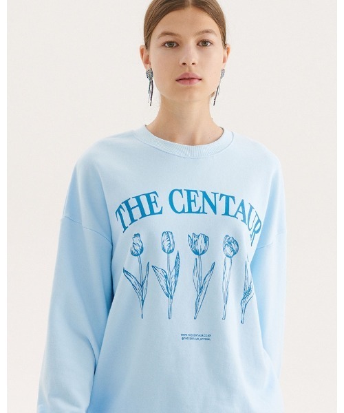トレーナー スウェット A'GEM/9 × .kom「THE CENTAUR/ザセントール」CINQ TULIP SWEATSHIRT/サンクチューリ