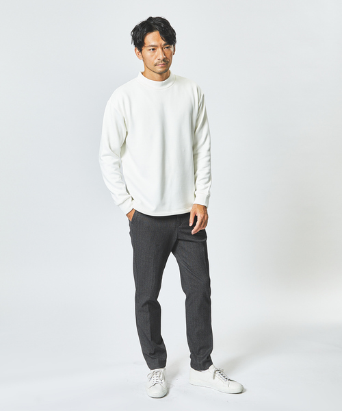 ABAHOUSE GRAY tシャツ 「ふわふわ・もちもち」裏シャギー モック