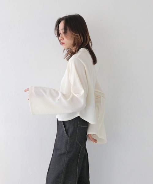 ブラウス シャツ 「CLEIO」袖フレア涙開きブラウス レディース CLEIO ブラウス シャツ 「CLEIO」袖フレア涙開きブラウス