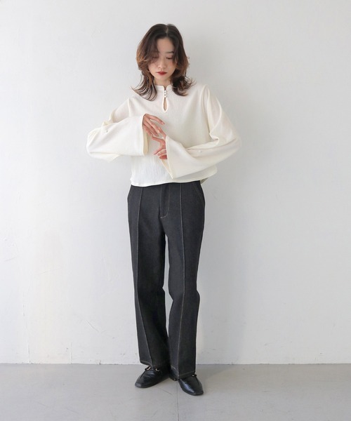 ブラウス シャツ 「CLEIO」袖フレア涙開きブラウス レディース CLEIO ブラウス シャツ 「CLEIO」袖フレア涙開きブラウス