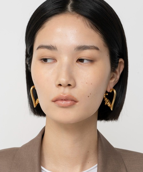 LAPUIS（ラピュイ） ピアス COIL HEART HOOP PIERCED EARRINGS 