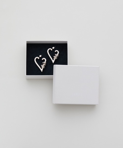 LAPUIS（ラピュイ） ピアス COIL HEART HOOP PIERCED EARRINGS 
