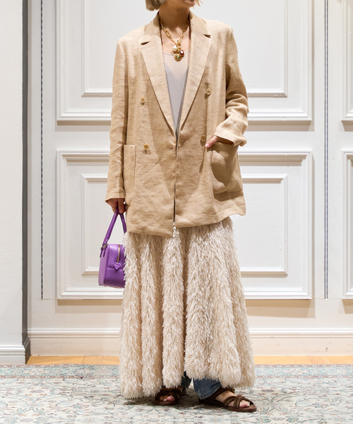 IENA LA BOUCLE（イエナラブークル） ワンピース フェザーヤーンフレ