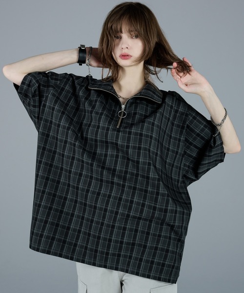 ADRER（アドラー） 七分袖 シャツ TR dolman half ring zip shirt