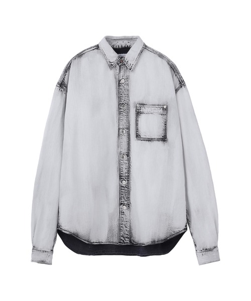 JOHN LAWRENCE SULLIVAN シャツ BLEACHED DENIM OVERSIZED SHIRT
