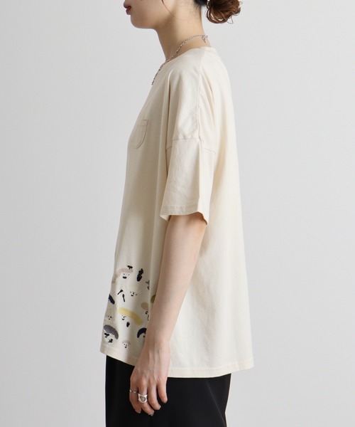 Emago tシャツ EMAGO スマイル刺繍Tシャツ レディース
