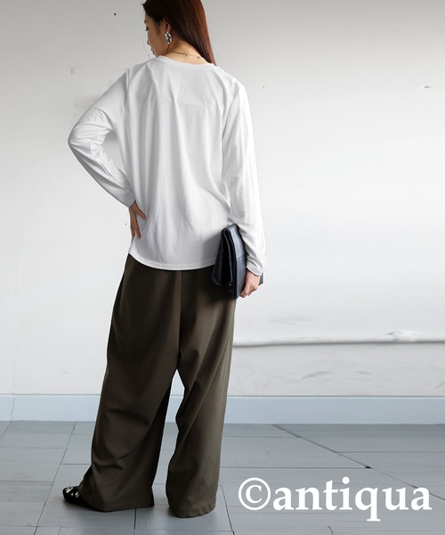 antiqua（アンティカ） tシャツ VネックロングTシャツ レディース