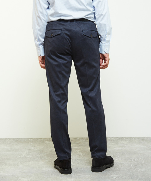 MEN'S MELROSE スラックス ウーリーダブルニットコンフォートパンツ