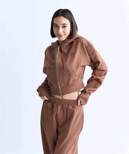 パーカー BORN TO BE ROXY/ロキシーバックプリントジップアップパーカー・フーディー レディース