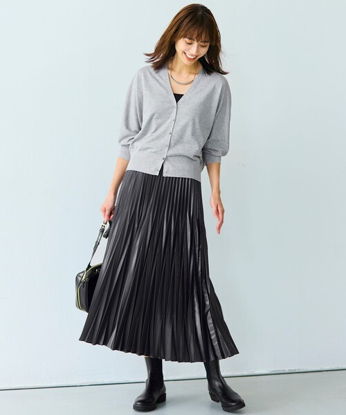 美品 希少✨カトリーヌアンドレ 洗える 薄手 ロング ニット カーディガン 23区（ニジュウサンク） カーディガン 「洗える」オータムシャイニー