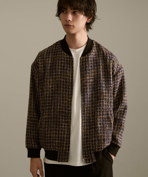 McQ Alexander McQueen ツイードジップアップブルゾン McQ Alexander McQueen ツイードジップアップブルゾン - メルカリ