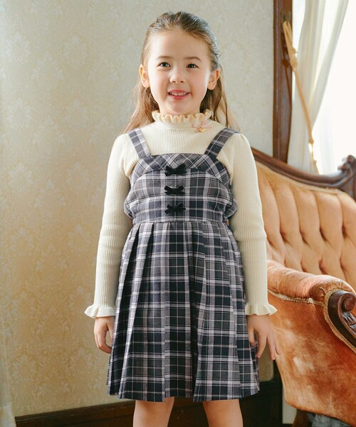 ANY（エニィ） スカート チェックプリーツジャンパースカート キッズ