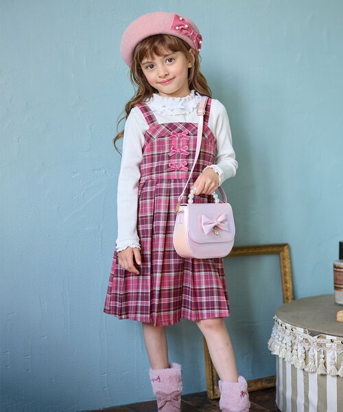 ANY（エニィ） スカート チェックプリーツジャンパースカート キッズ