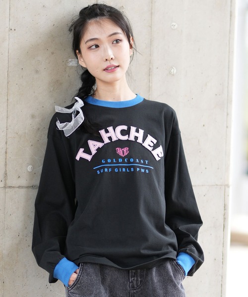 tシャツ 「ムラサキスポーツ限定」TAHCHEE/ターチー リンガーロンT TC240701-02 レディース