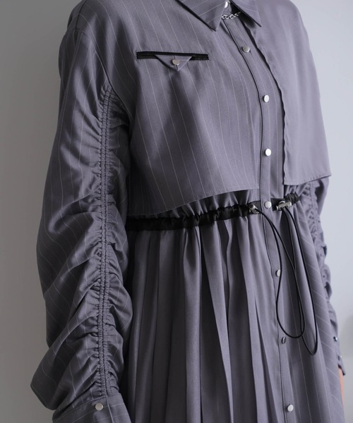 LADYMADE（レディメイド） シャツワンピース ストライプドロストシャツ