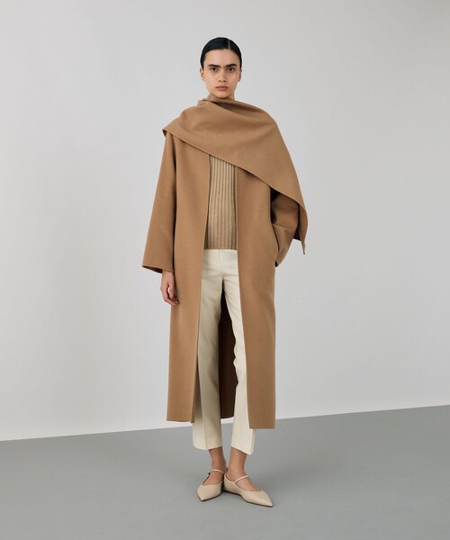 DES PRES（デプレ） ノーカラーコート コート ライトダブルフェイス