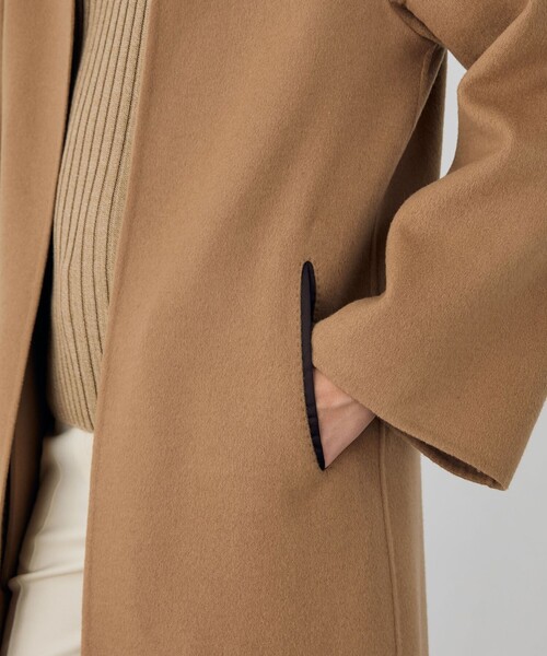 DES PRES（デプレ） ノーカラーコート コート ライトダブルフェイス