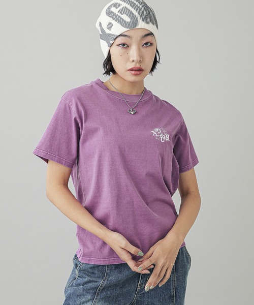 X-girl tシャツ ROSE LOGO FADED S/S TEE レディース : ZOZOTOWN