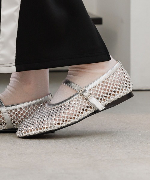 NICAL パンプス 「NICAL」ラインストーン付きメッシュパンプス/554110