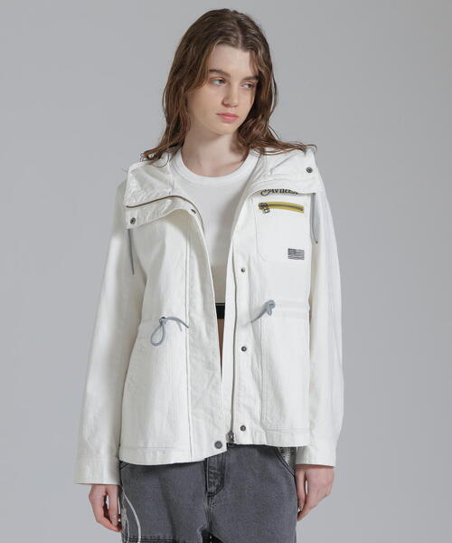 é ジップアップジャケット ホワイト AVIREX ブルゾン アウター COLOR ZIP COMBI JACKET/カラージップ