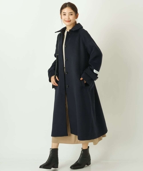 a.v.v（アー・ヴェ・ヴェ） ステンカラーコート 38 ネイビー