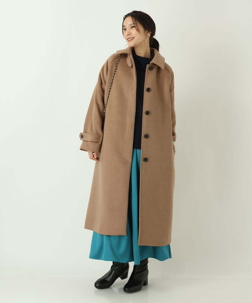 a.v.v（アー・ヴェ・ヴェ） ステンカラーコート 38 ネイビー