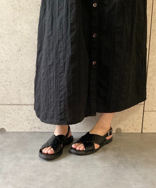 ALL BLACK（オールブラック） サンダル 「本革/軽量/200g」クロス