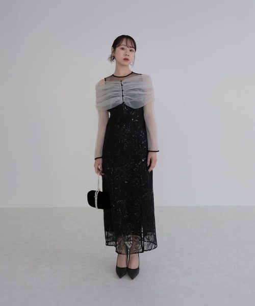 Leja ドレス 「LEJA」花柄後ろリボン半袖キャミワンピース