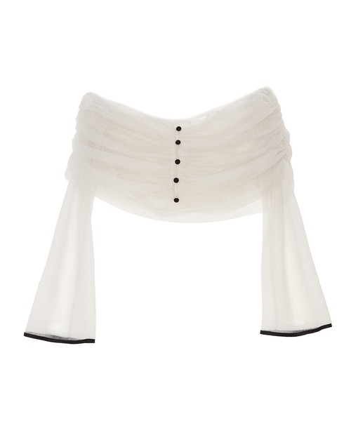 Leja（レジャ） ドレス 「LEJA」チュールオフショルダー花柄Iライン