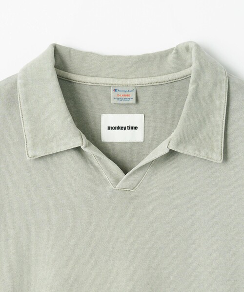 champion × monkey time ピグメント　ポロシャツ Champion × monkey time＞ ピグメント ジップ ポロシャツ