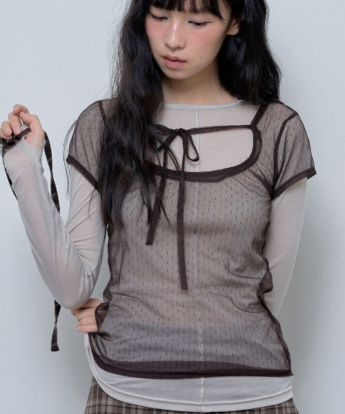 A'GEM/9 × .kom 「 FANCY CLUB/ファンシークラブ」 3-WAY DOT LAYERED LONG SLEEVE/ドットレイヤー