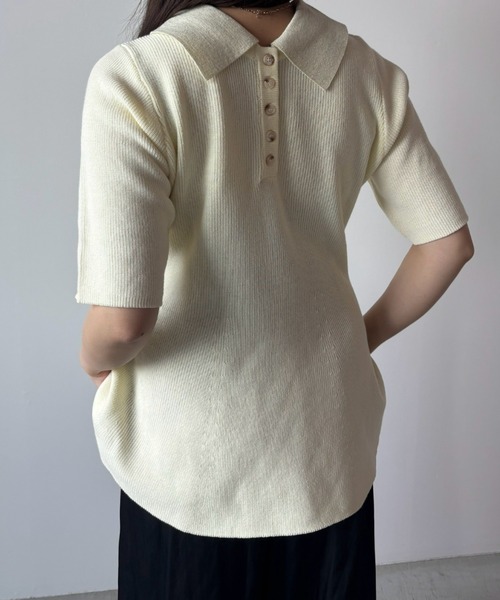 90s vintage サマーニット　70s vintage ポロニット Unitage（ユニテージ） サマーニット ニット セーター ポロ襟4WAY