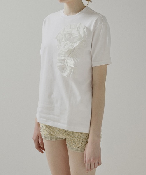 LE CIEL BLEU（ルシェルブルー） tシャツ 半袖 フラワーTシャツ