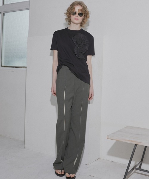 LE CIEL BLEU（ルシェルブルー） tシャツ 半袖 フラワーTシャツ