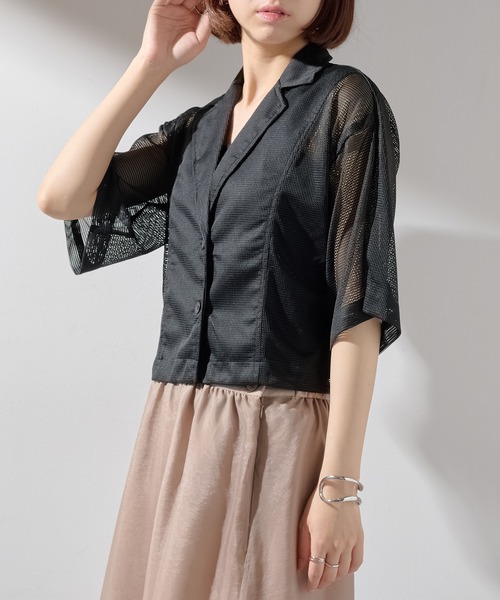 メゾンブリーズレヴール MAISON BREEZE reveur メッシュシャツジャケット trc （オフホワイト） メゾンブリーズレヴール MAISON BREEZE reveur メッシュシャツ