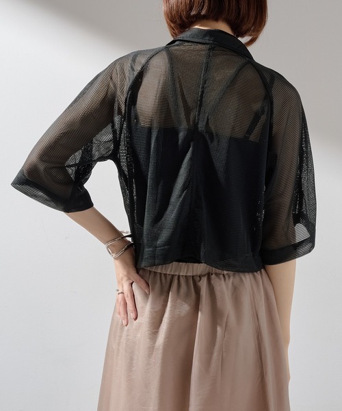 メゾンブリーズレヴール MAISON BREEZE reveur メッシュシャツジャケット trc （グレー） セール】【MAISON BREEZE reveur】メッシュシャツジャケット trc