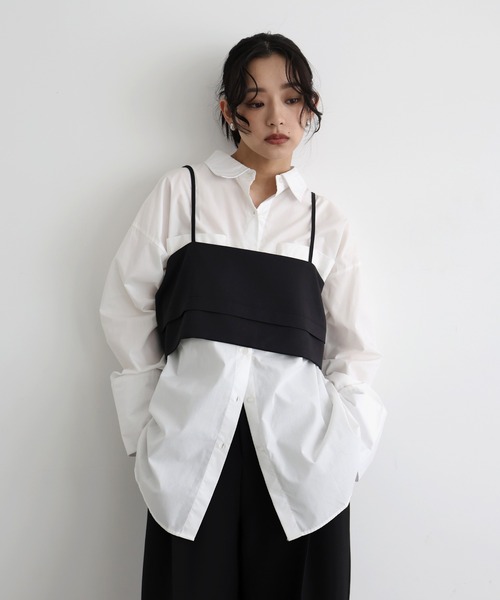 ベスト ジレ ワンショルダーバックデザインビスチェ レディース hellam ベスト ジレ バックボタンビスチェ レディース