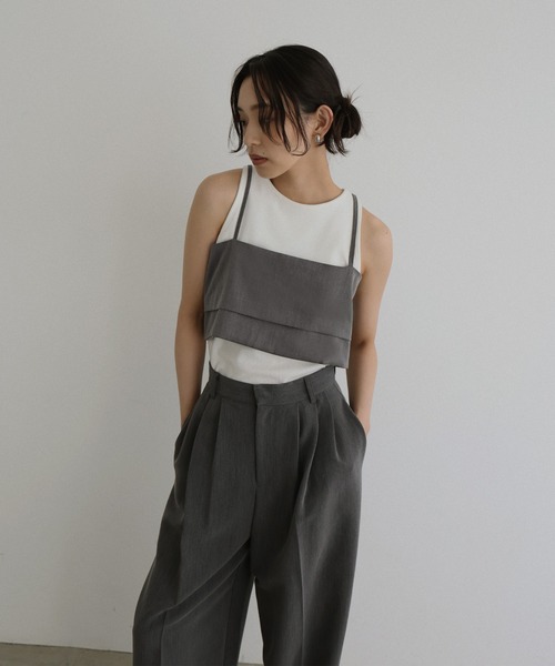ベスト ジレ ワンショルダーバックデザインビスチェ レディース hellam ベスト ジレ バックボタンビスチェ レディース