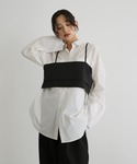ベスト ジレ バックボタンビスチェ レディースの詳細画像1