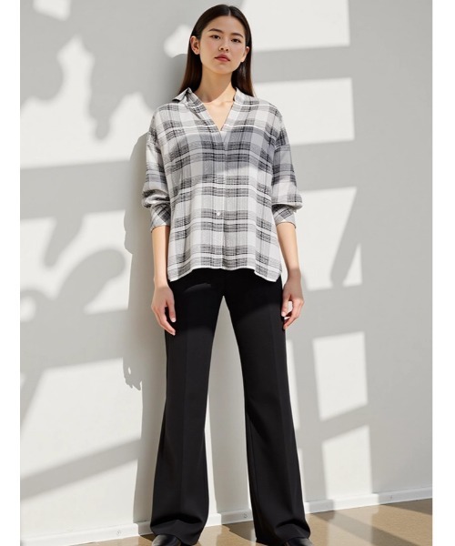 ブラウス シャツ 「WEB限定」シアーチェックオーバーシャツ レディース メンズ AMERICAN HOLIC｜シアーチェック柄オーバーシャツ | Rakuten