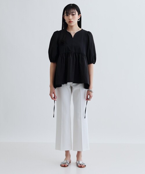 INDIVI GALLEST tシャツ ハートネックペプラムカットソー レディース